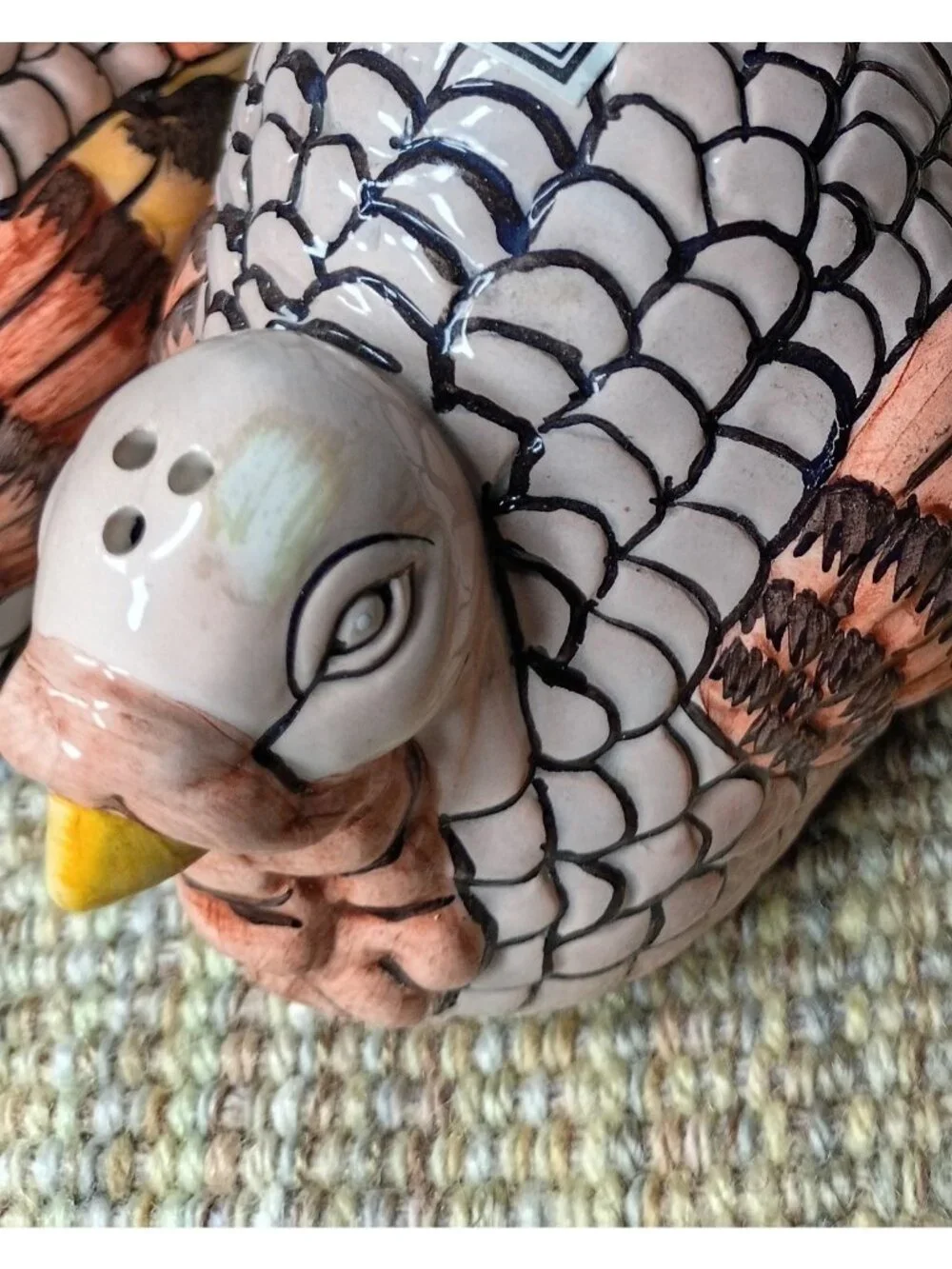 Fitz & Floyd Large Ceramic Turkey Salt & Pepper Shakers Handpainted Thanksgiving